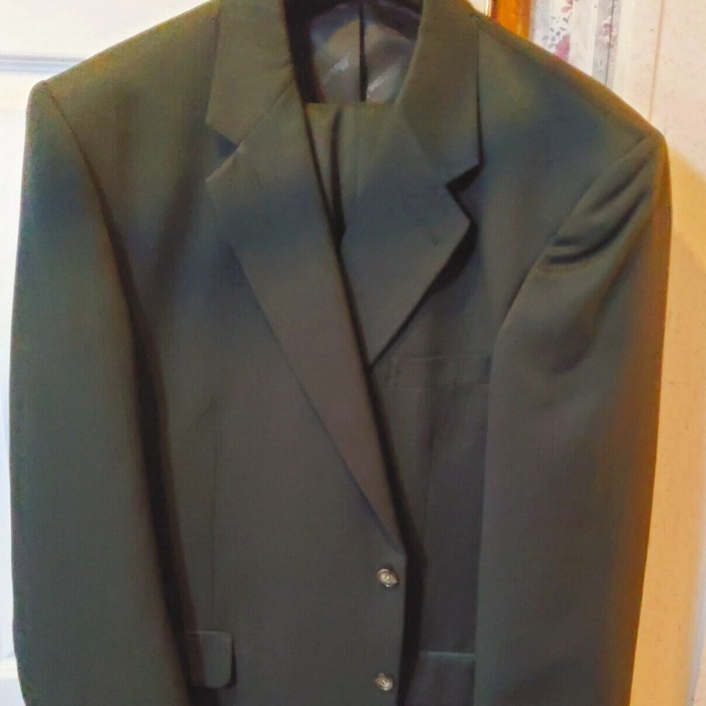 Mazzoni Mens 2 piece Suit Bruised Burgundy Jacket 46R Pants 36x32 Cuffed Pants